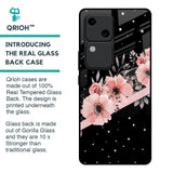 Floral Black Band Glass Case For Vivo V30 5G
