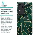 Abstract Green Glass Case For Vivo V30 5G
