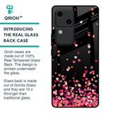 Heart Rain Fall Glass Case For Vivo V30 5G