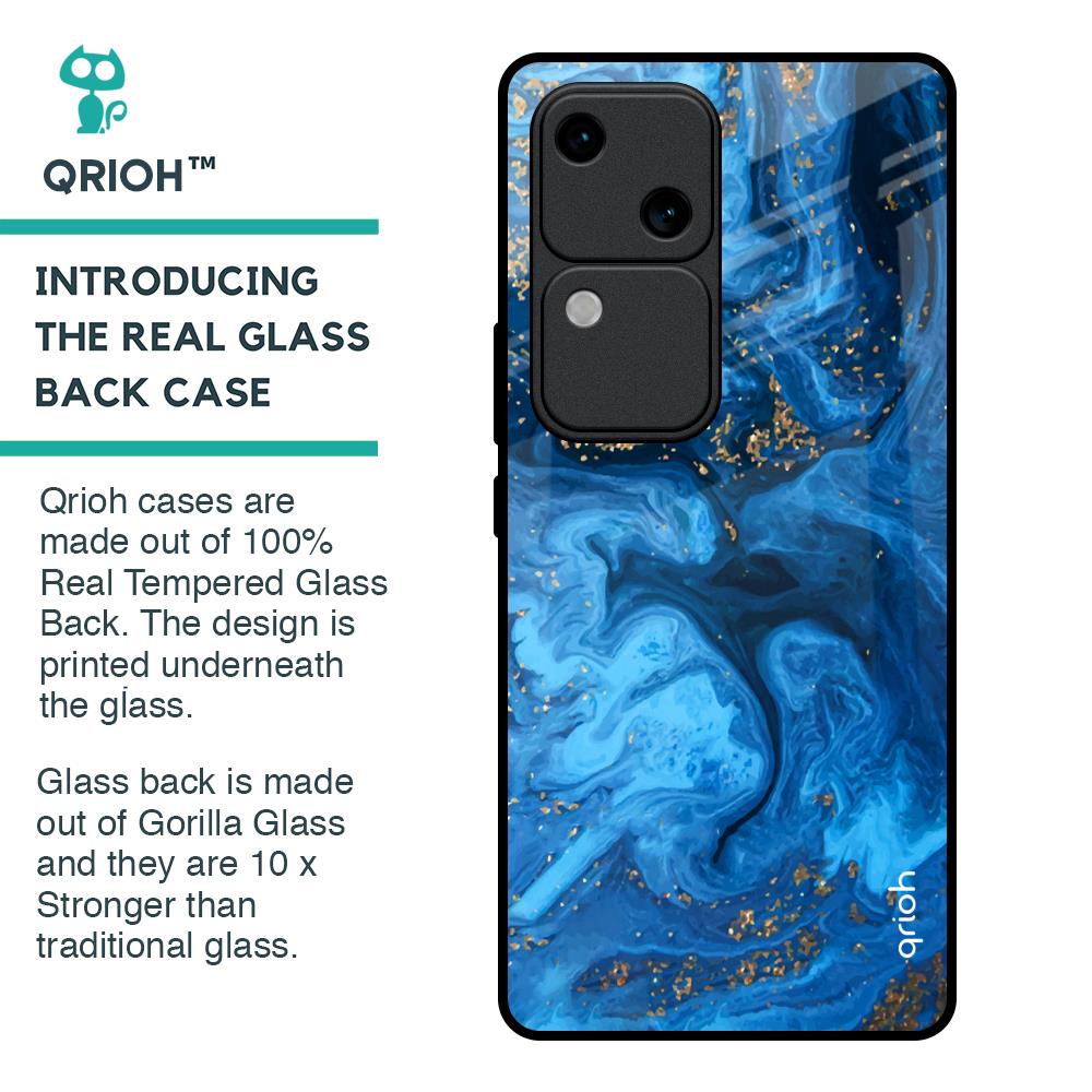 Gold Sprinkle Glass Case for Vivo V30 5G