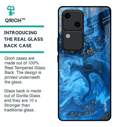 Gold Sprinkle Glass Case for Vivo V30 5G