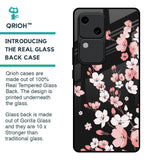 Black Cherry Blossom Glass Case for Vivo V30 5G