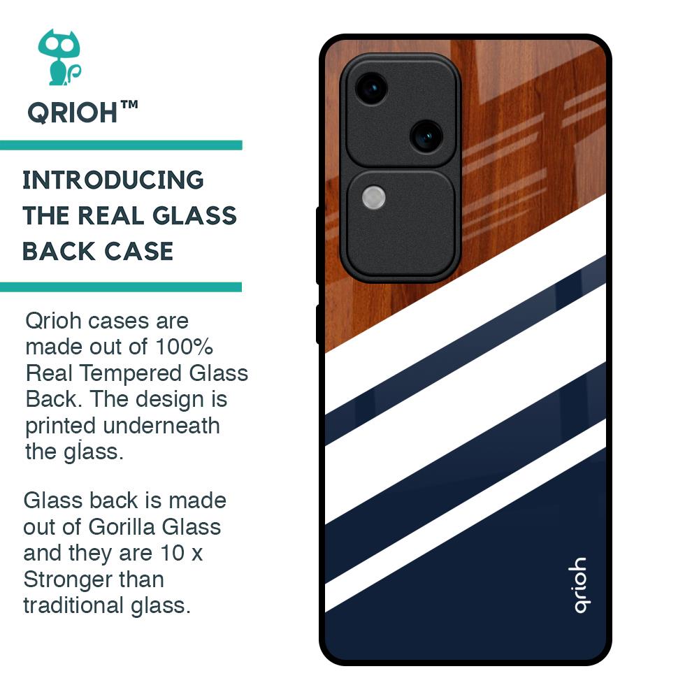 Bold Stripes Glass Case for Vivo V30 5G