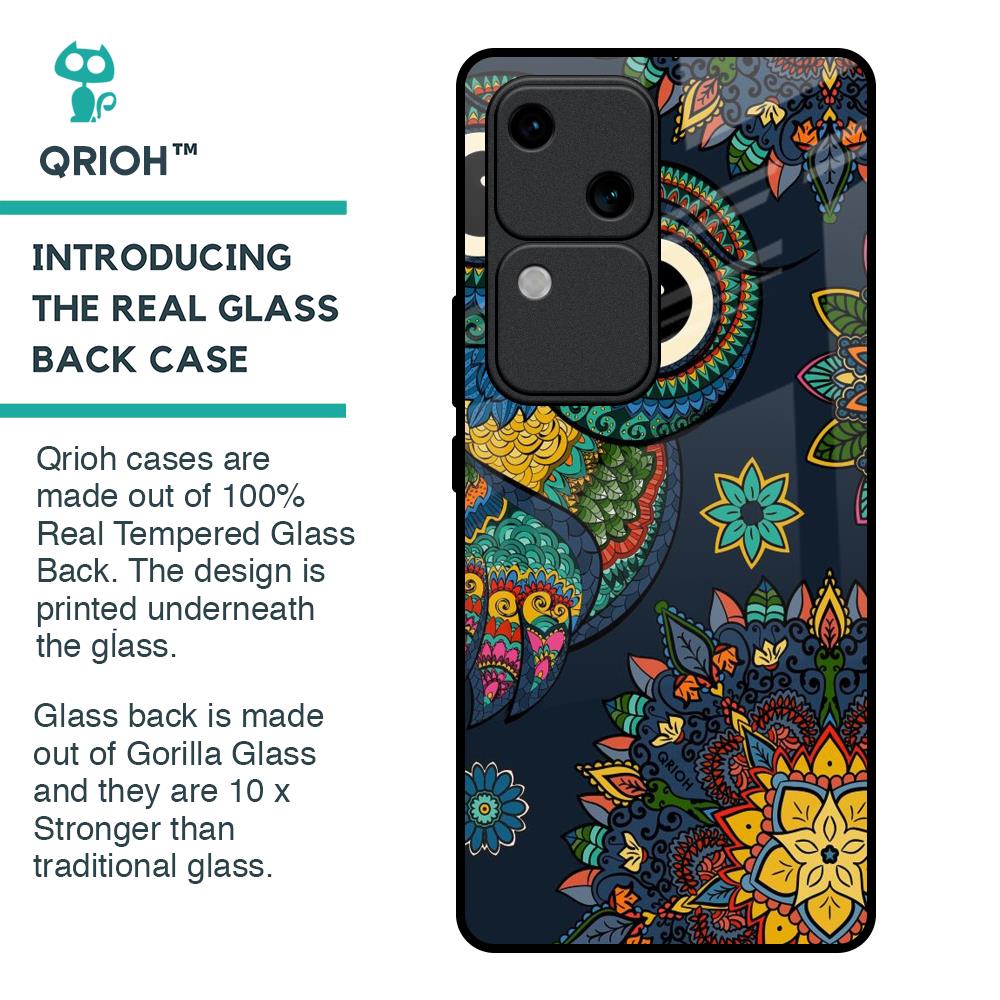Owl Art Glass Case for Vivo V30 5G