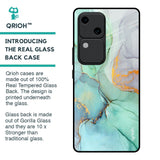Green Marble Glass Case for Vivo V30 5G