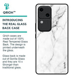 Modern White Marble Glass Case for Vivo V30 5G