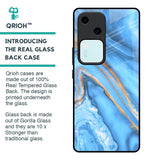 Vibrant Blue Marble Glass Case for Vivo V30 5G