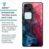 Blue & Red Smoke Glass Case for Vivo V30 5G