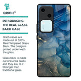 Blue Cool Marble Glass Case for Vivo V30 5G