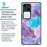 Alcohol ink Marble Glass Case for Vivo V30 5G