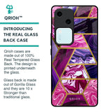 Electroplated Geometric Marble Glass Case for Vivo V30 5G