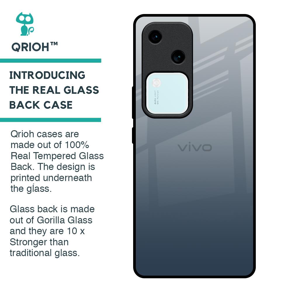 Smokey Grey Color Glass Case For Vivo V30 5G