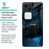 Polygonal Blue Box Glass Case For Vivo V30 5G