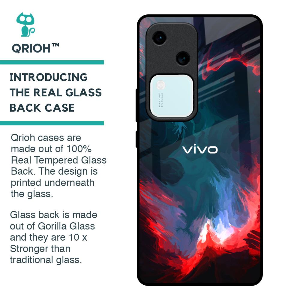 Brush Art Glass Case For Vivo V30 5G