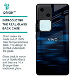 Blue Rough Abstract Glass Case for Vivo V30 5G