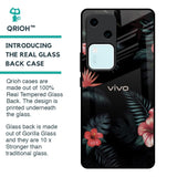 Tropical Art Flower Glass Case for Vivo V30 5G