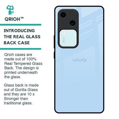 Pastel Sky Blue Glass Case for Vivo V30 5G