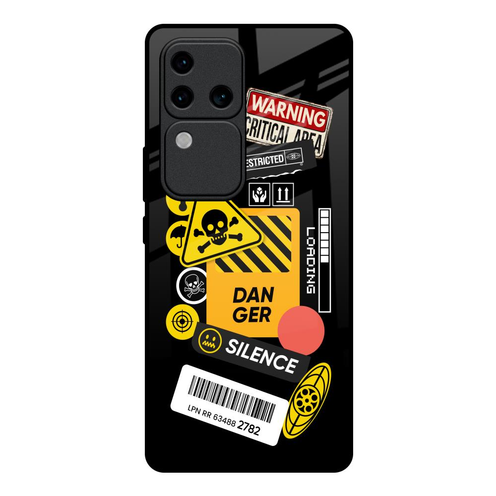 Danger Signs Vivo V30 Pro 5G Glass Back Cover Online