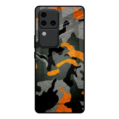 Camouflage Orange Vivo V30 Pro 5G Glass Back Cover Online