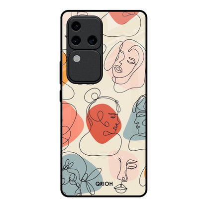 Abstract Faces Vivo V30 Pro 5G Glass Back Cover Online