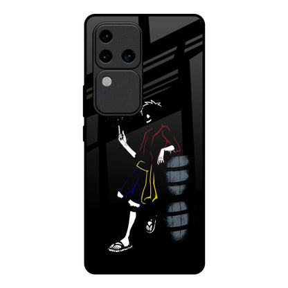 Luffy Line Art Vivo V30 Pro 5G Glass Back Cover Online