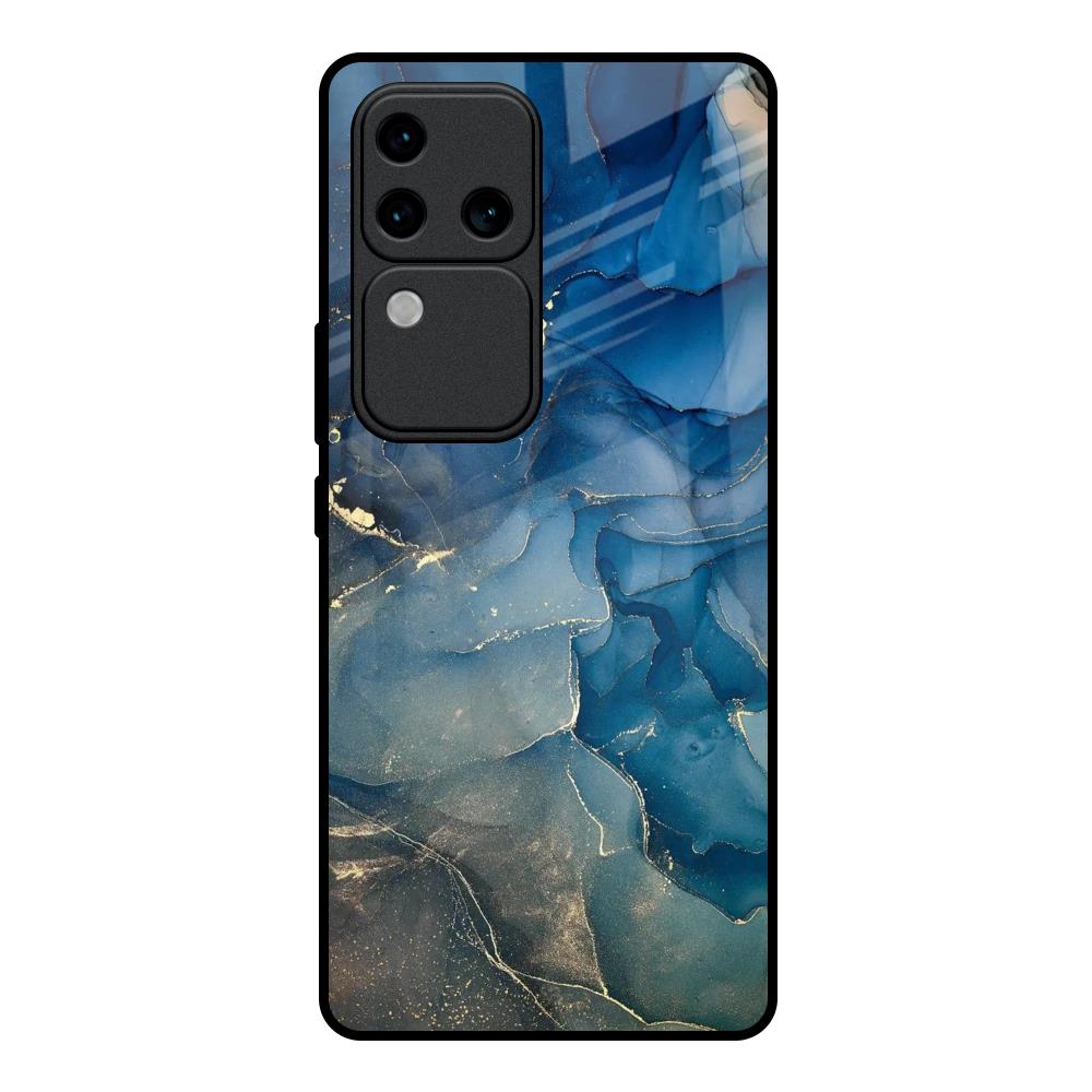 Blue Cool Marble Vivo V30 Pro 5G Glass Back Cover Online