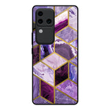 Purple Rhombus Marble Vivo V30 Pro 5G Glass Back Cover Online