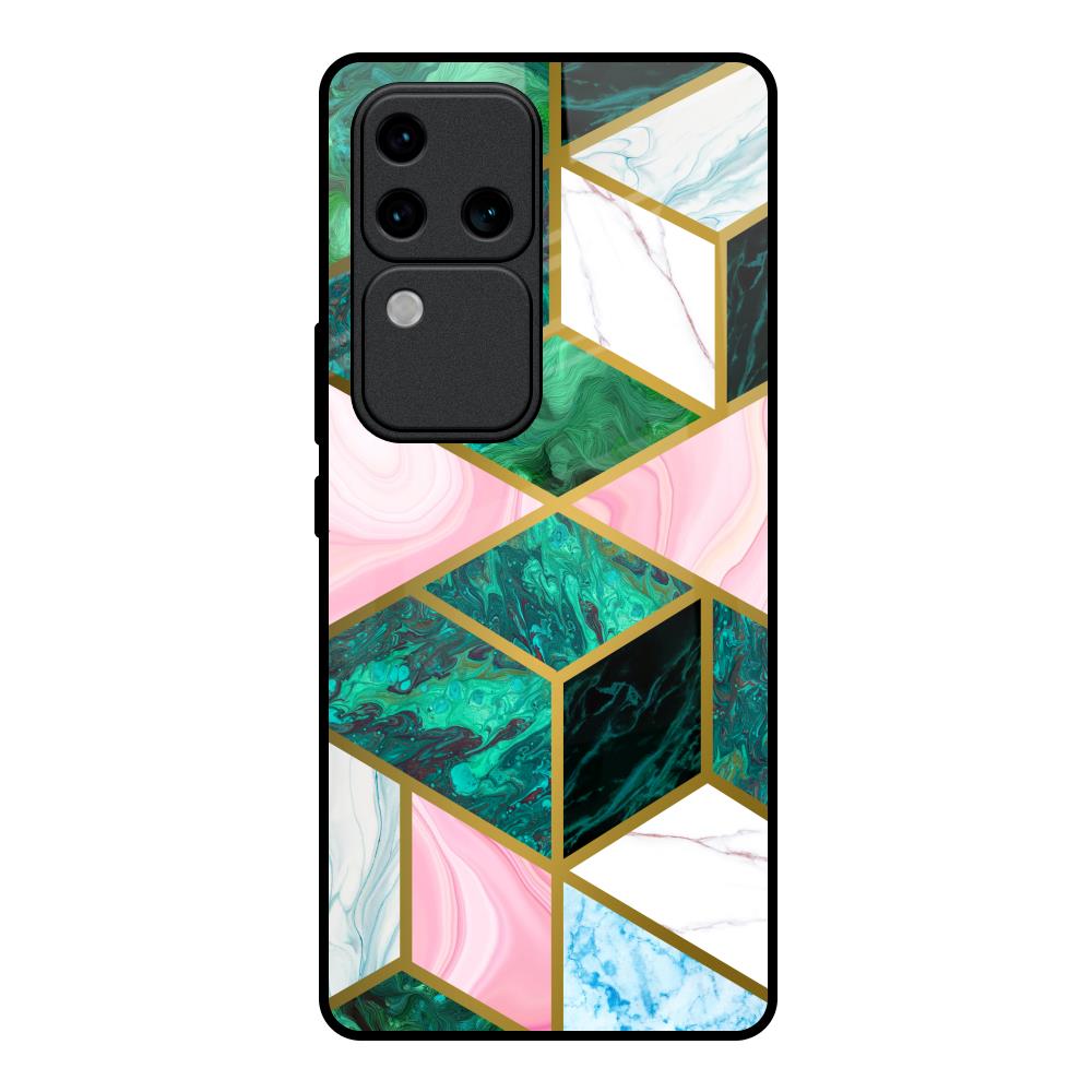 Seamless Green Marble Vivo V30 Pro 5G Glass Back Cover Online