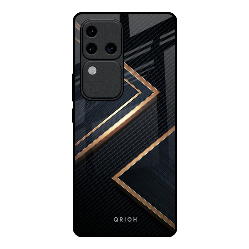 Sleek Golden & Navy Vivo V30 Pro 5G Glass Back Cover Online