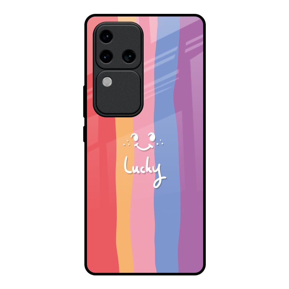Lucky Abstract Vivo V30 Pro 5G Glass Back Cover Online