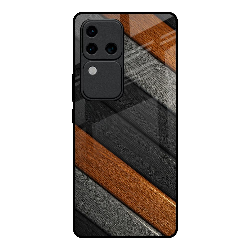 Tri Color Wood Vivo V30 Pro 5G Glass Back Cover Online