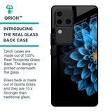 Half Blue Flower Glass Case for Vivo V30 Pro 5G