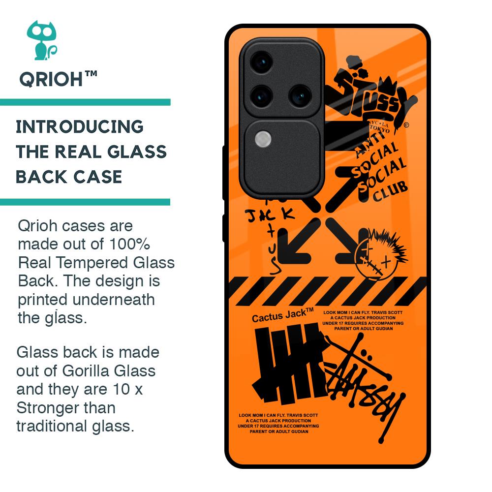 Anti Social Club Glass Case for Vivo V30 Pro 5G