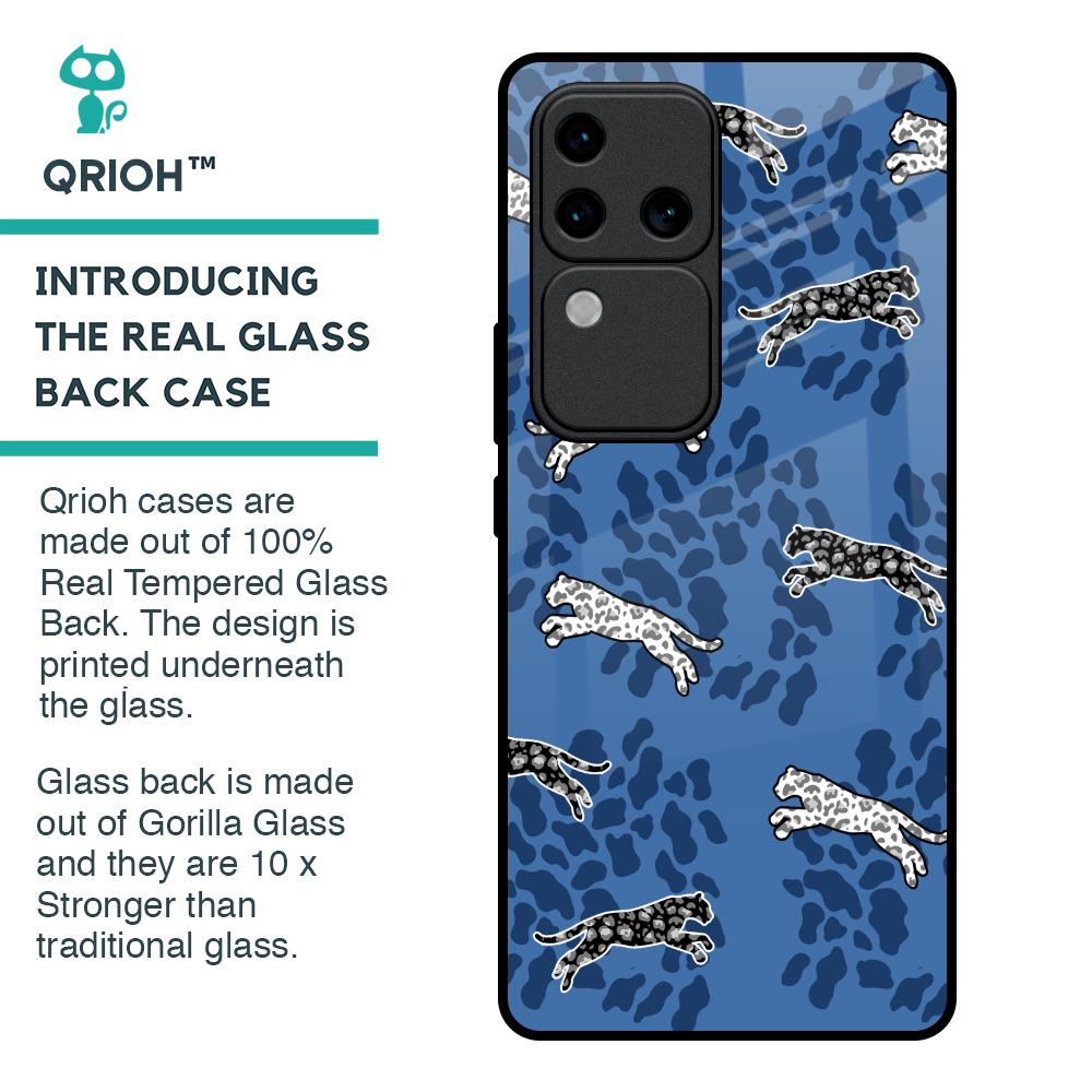 Blue Cheetah Glass Case for Vivo V30 Pro 5G