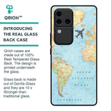 Travel Map Glass Case for Vivo V30 Pro 5G