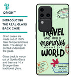 Travel Stamps Glass Case for Vivo V30 Pro 5G