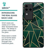 Abstract Green Glass Case For Vivo V30 Pro 5G