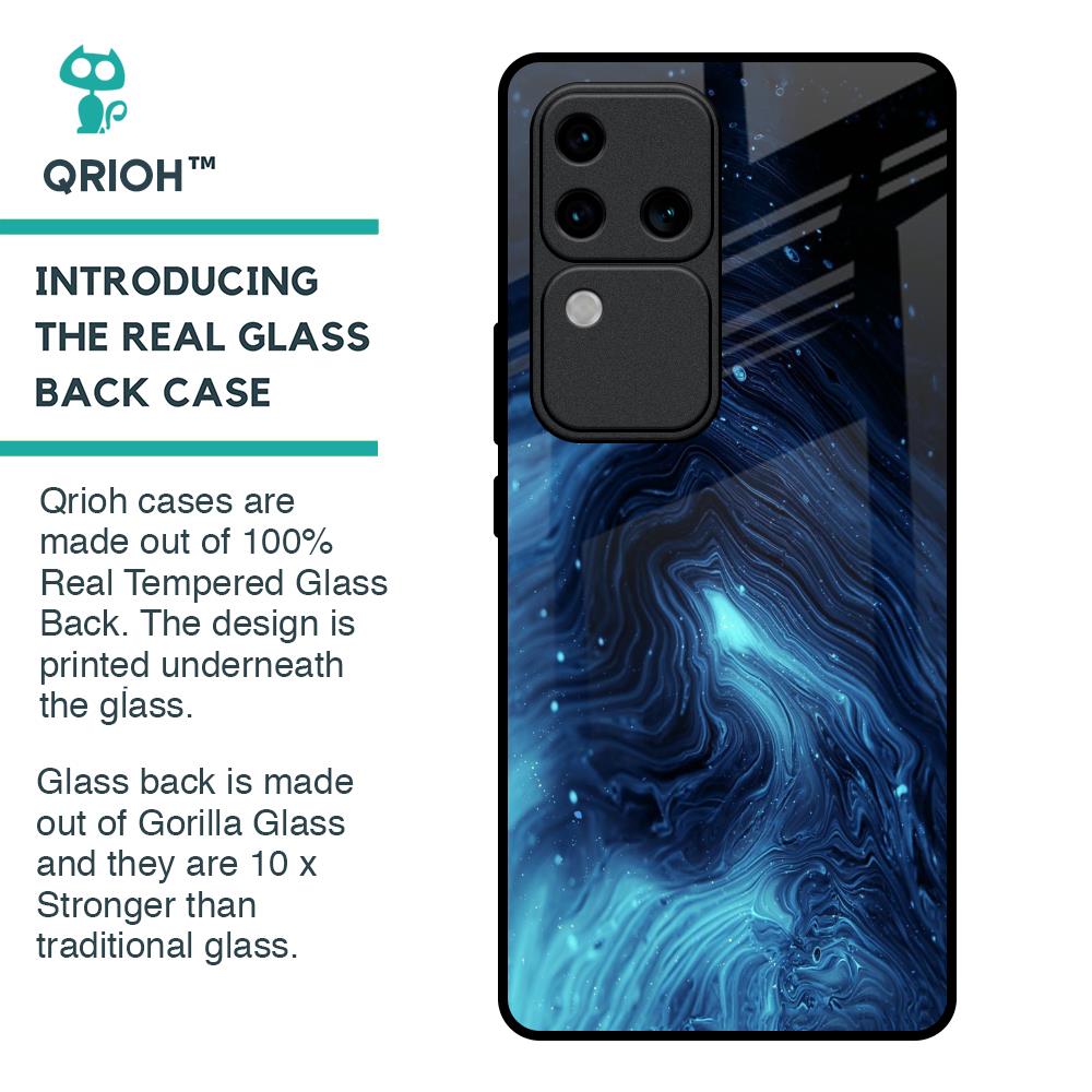 Dazzling Ocean Gradient Glass Case For Vivo V30 Pro 5G