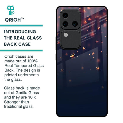 Falling Stars Glass Case For Vivo V30 Pro 5G