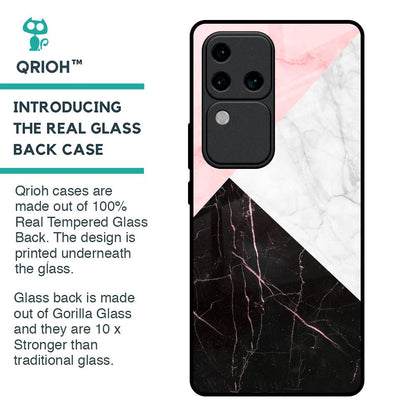 Marble Collage Art Glass Case For Vivo V30 Pro 5G