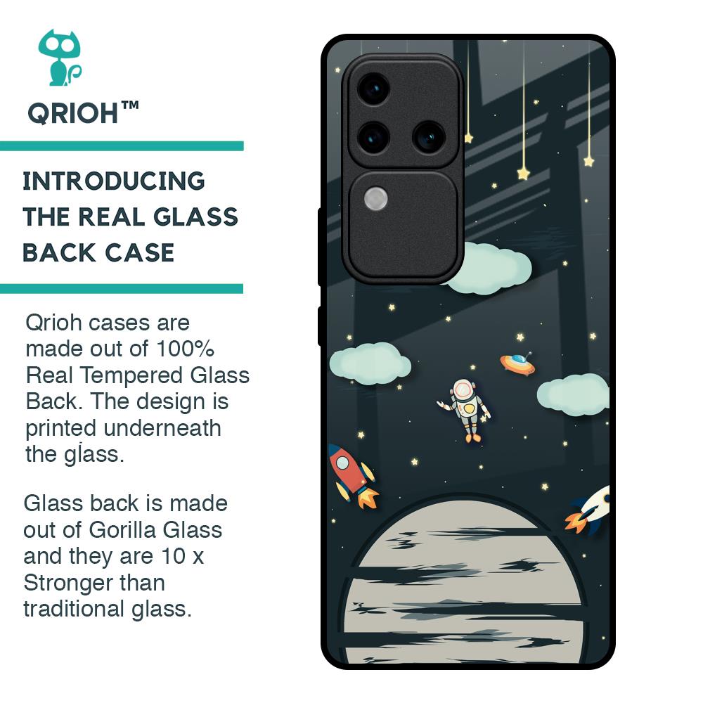 Astronaut Dream Glass Case For Vivo V30 Pro 5G