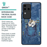 Kitty In Pocket Glass Case For Vivo V30 Pro 5G