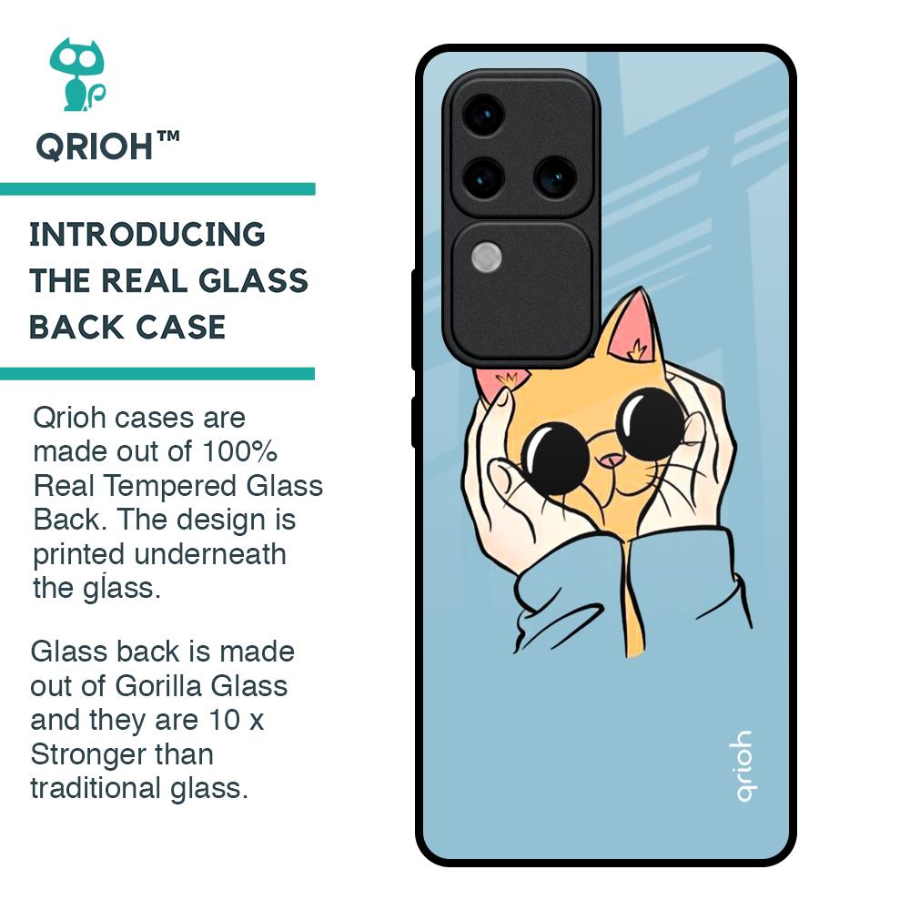 Adorable Cute Kitty Glass Case For Vivo V30 Pro 5G