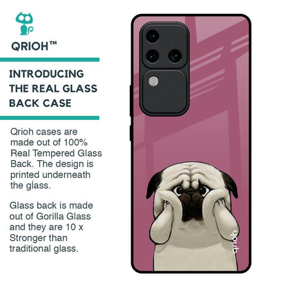 Funny Pug Face Glass Case For Vivo V30 Pro 5G