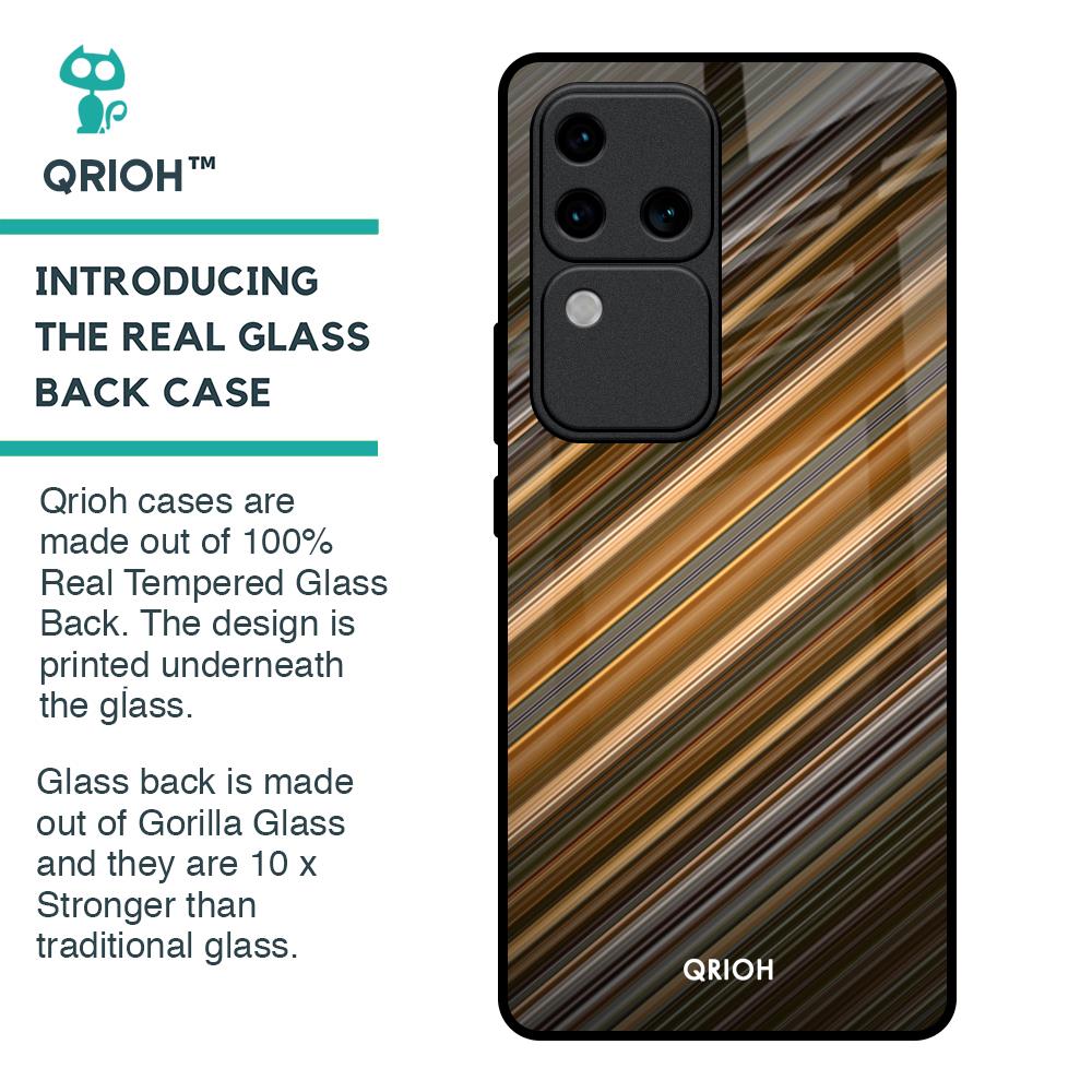 Diagonal Slash Pattern Glass Case for Vivo V30 Pro 5G