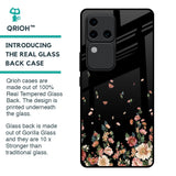 Floating Floral Print Glass Case for Vivo V30 Pro 5G