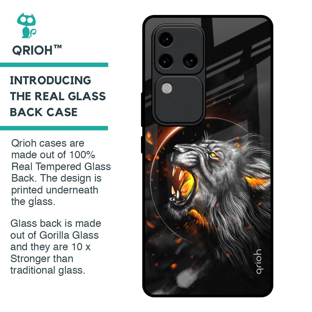 Aggressive Lion Glass Case for Vivo V30 Pro 5G