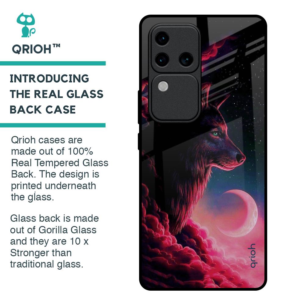 Moon Wolf Glass Case for Vivo V30 Pro 5G