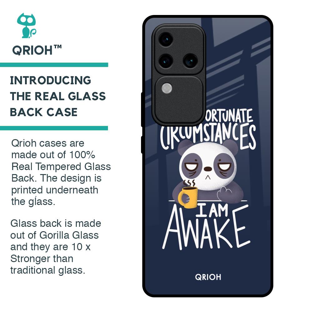 Struggling Panda Glass Case for Vivo V30 Pro 5G