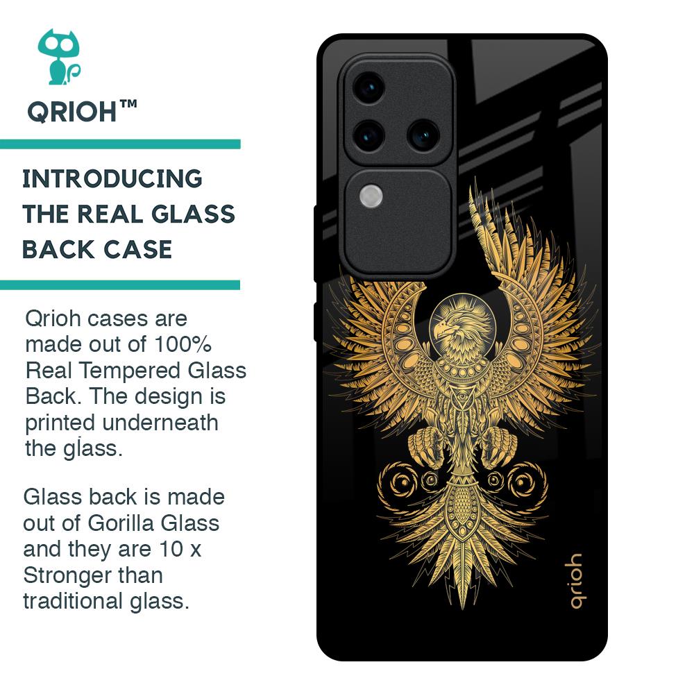 Mythical Phoenix Art Glass Case for Vivo V30 Pro 5G